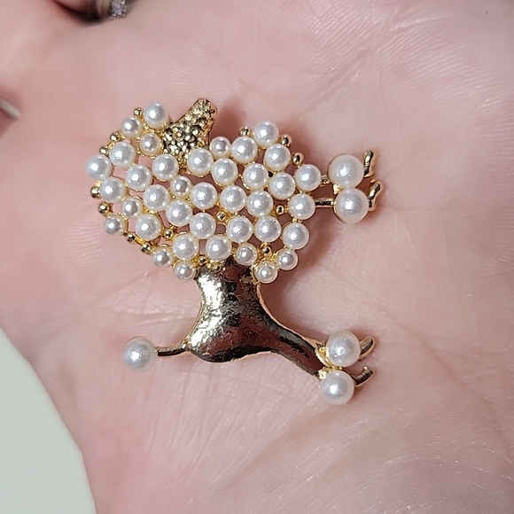 Pearly Poodle Gold S925 Embellished Earrings - Picture 5 of 6